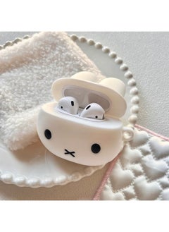 Generic Apple AirPods1/2/3/4 Generation Silicone Protective Case AirPodsPro2 Generation 4/5 Generation Cartoon Protective Case-Color:Miffy White Rabbit-Applicable Model:Airpods 3 Generations  - Image 1