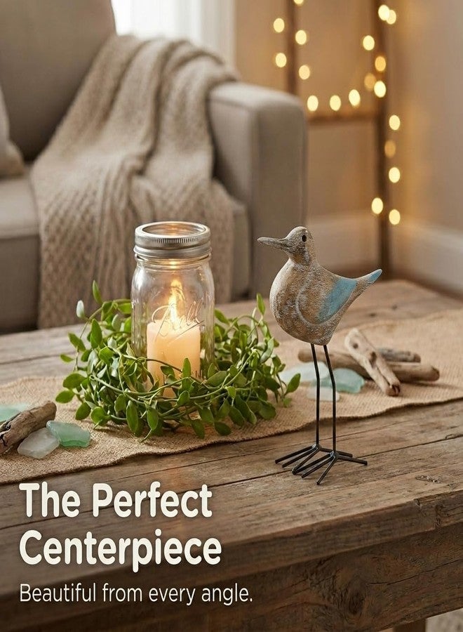 The Bridge Collection تمثال طائر الشاطئ الخشبي من مجموعة ذا بريدج، بتصميم ريفي أنيق (متوسط - ارتفاع 7 بوصات) - Image 2