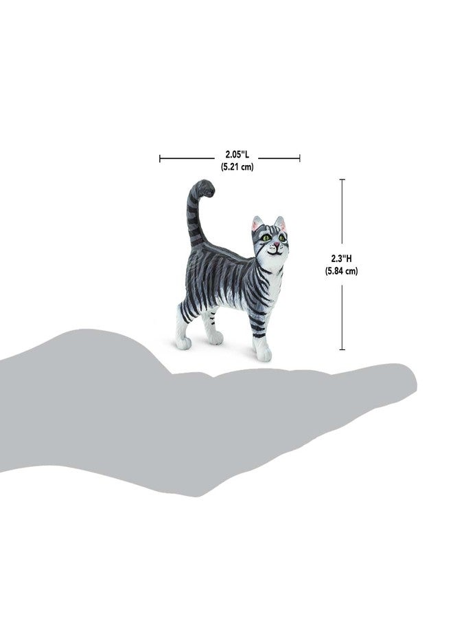 Safari Ltd. Gray Tabby Cat - Realistic 2" Cat Figurine - Educational Toy for Boys, Girls, and Kids Ages 3+ - Image 2