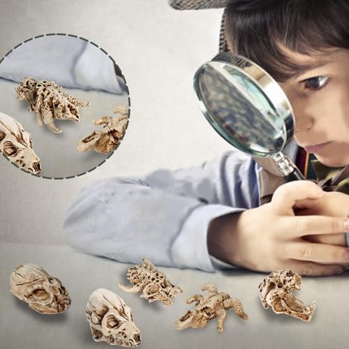 Bbiamsleep 8 Pcs 2.3 Inch Animal Skulls Figurine Resin Mini Skulls Dinosaur Alien Animal Skulls Decor Ornament Mini Skull Heads for DIY Projects Halloween Christmas Decoration - Image 5