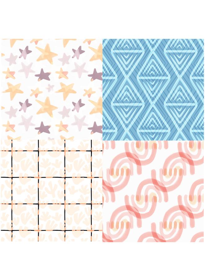 Bluejw 12 Sheets/bag Hand Account Material Wrapping Paper Small Fresh BOHO Paper Art Card Pattern Paper Background Paper DIY Paper Cutting - Image 4