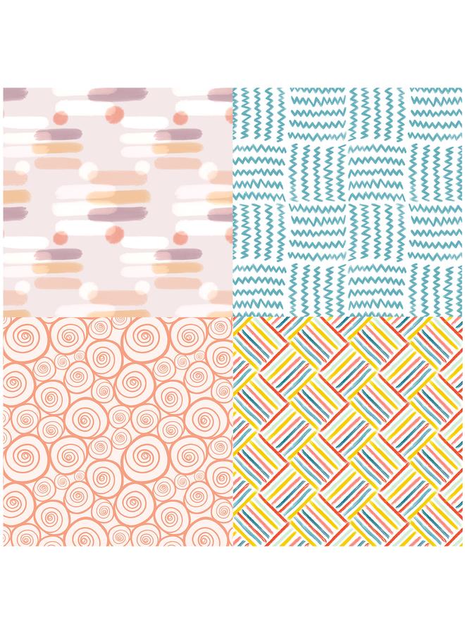 Bluejw 12 Sheets/bag Hand Account Material Wrapping Paper Small Fresh BOHO Paper Art Card Pattern Paper Background Paper DIY Paper Cutting - Image 5