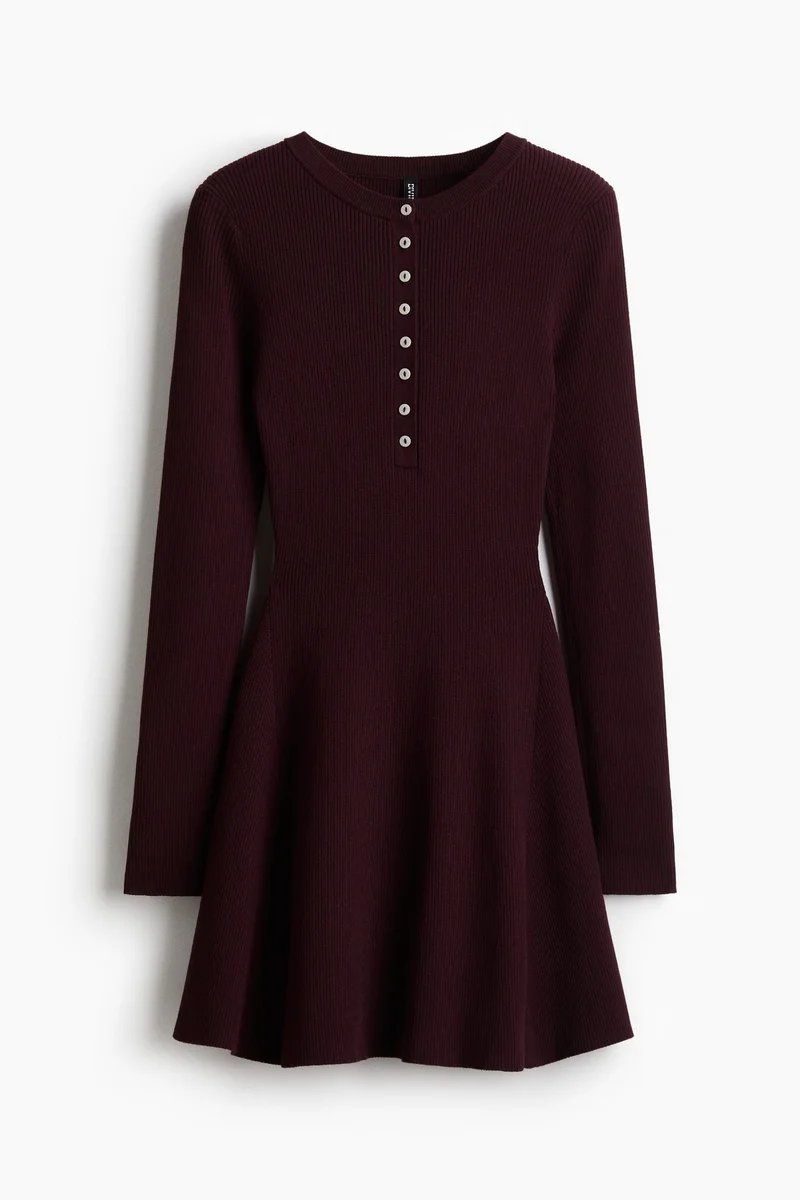 H&M Rib-knit flared-skirt dress