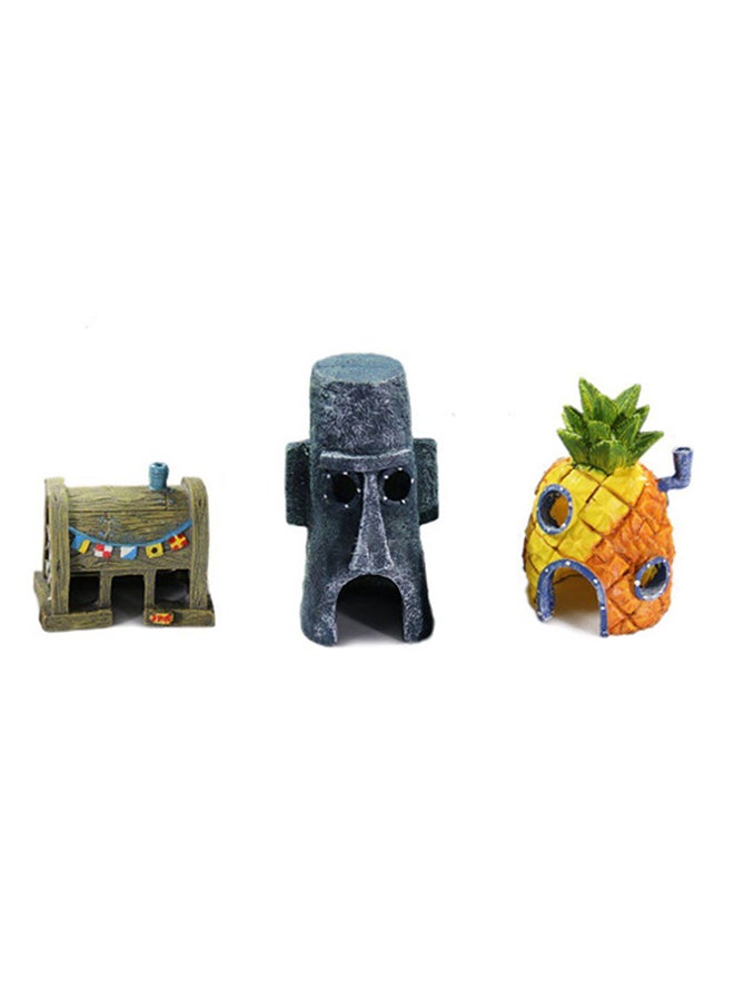 Generic 3 In 1 Unique Design Aquarium Decoration Orange/Green  - Image 5