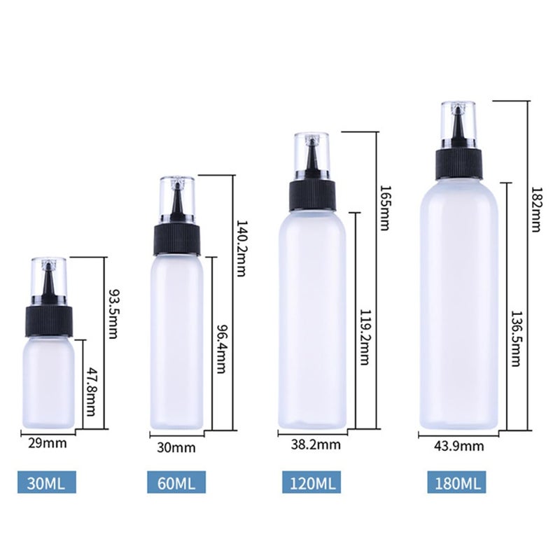 morneve Writer Bottles for Cookies Cake Decorating Coloring Icing Arts & Crafts, Applicator Squeeze Bottle 1oz 2oz 4oz with Funnel Brush 8PCS Set - Image 2