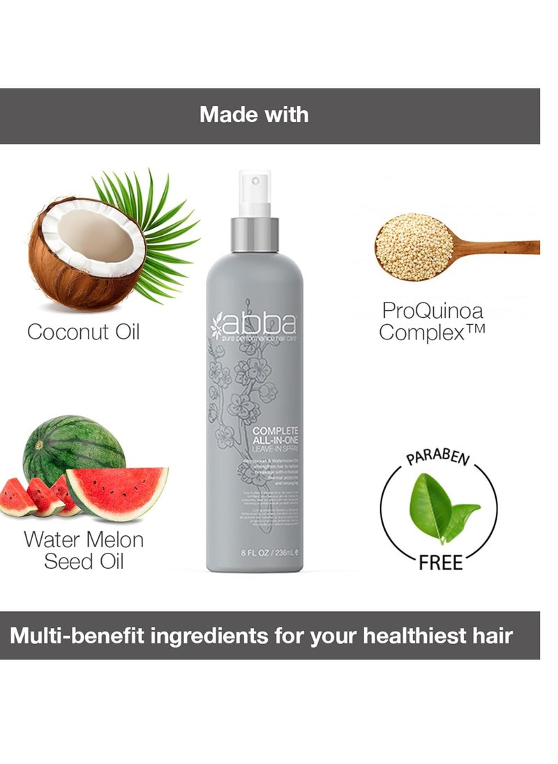 ABBA ABBA Complete All-In-One Leave-In Spray, 8 Fl Oz, Lightweight Conditioner for Moisture & Strength, Frizz-Control, Thermal Protectant, For All Hair Types  - Image 3
