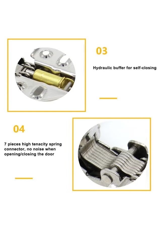 KIIUMI 2-Piece Hydraulic Buffer Cabinet Door Hinge Silver 0.175kg - Image 2