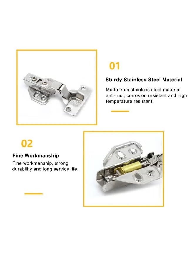 KIIUMI 2-Piece Hydraulic Buffer Cabinet Door Hinge Silver 0.175kg - Image 3