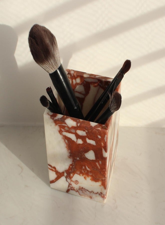 Nawgnail Natural Calacatta Viola Marble Toothbrush Holders for Bathroom, Marble Makeup Brush Holder Countertop Organizer - Image 2