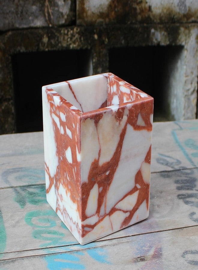Nawgnail Natural Calacatta Viola Marble Toothbrush Holders for Bathroom, Marble Makeup Brush Holder Countertop Organizer - Image 3