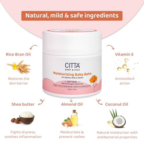 CITTA Moisturizing Baby Balm for Face and Body with 8 Natural Oils & Shea Butter | Baby Moisturizer for Dry & Sensitive Skin | 100 gm - Image 2