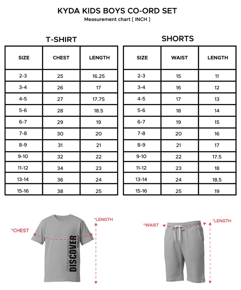 KYDA KIDS® Boys 100% Pure Combed Cotton Co-ord Clothing Set Premium Printed T-Shirt & Shorts | Relaxed Fit Summer Outfit for Kids - Image 4