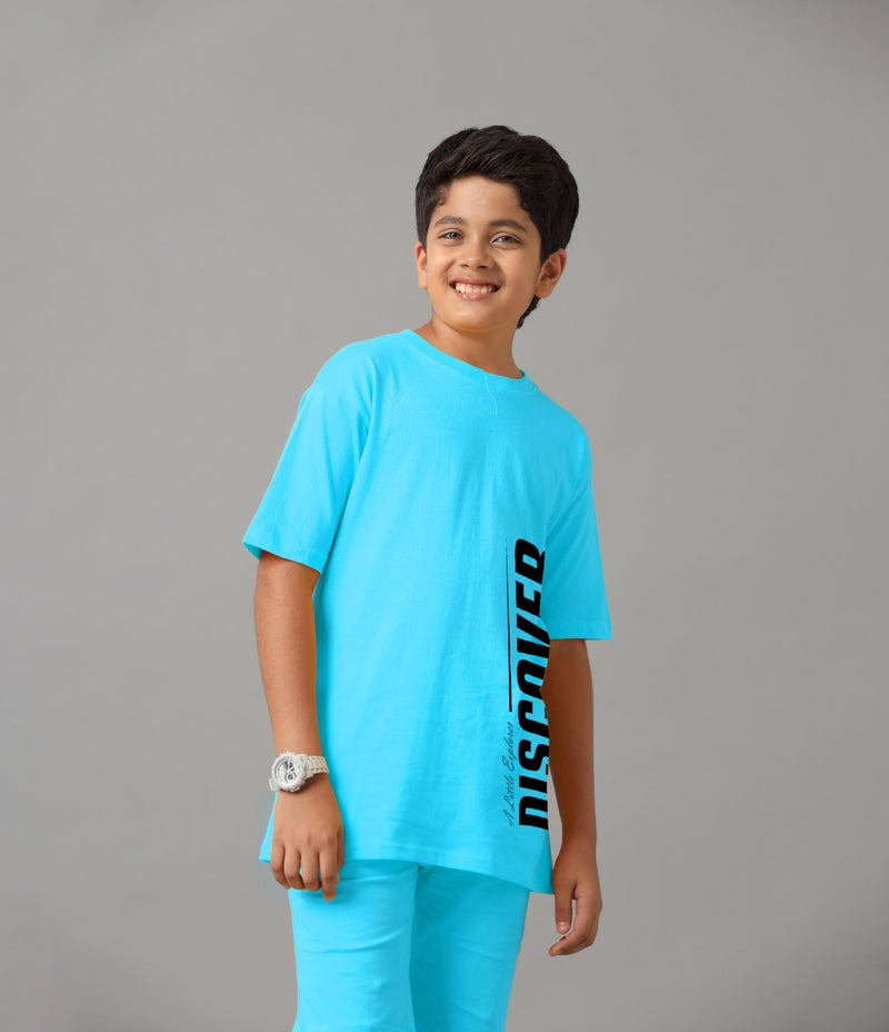KYDA KIDS® Boys 100% Pure Combed Cotton Co-ord Clothing Set Premium Printed T-Shirt & Shorts | Relaxed Fit Summer Outfit for Kids - Image 5