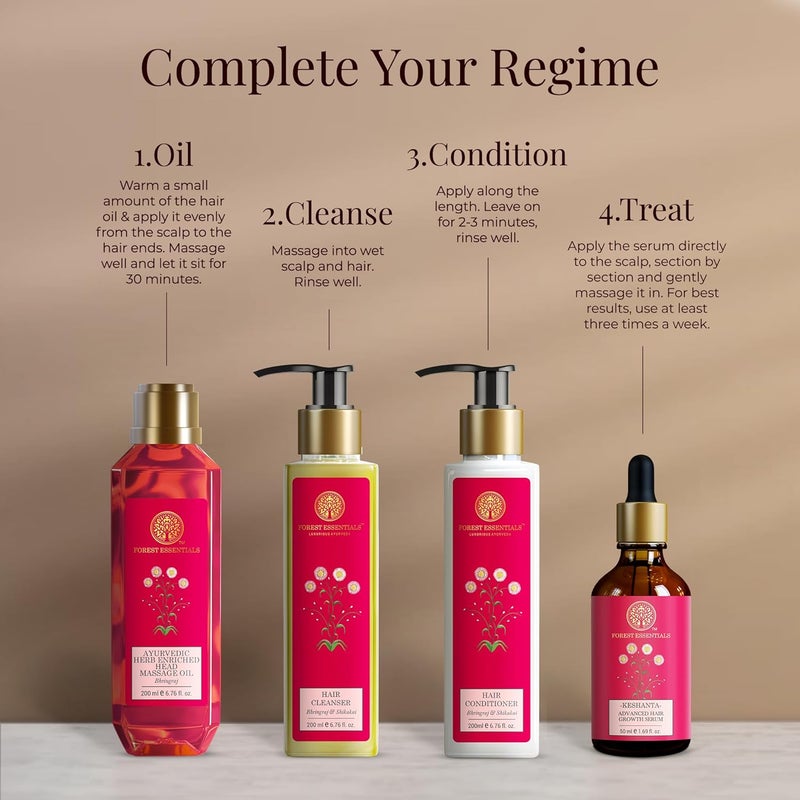 Forest Essentials سيروم كيشانتا المتقدم لنمو الشعر من فوريست إيسينشالز - سيروم أعشاب لتقليل تساقط الشعر - زيت طبيعي لنمو الشعر - سيروم لفروة الرأس بالأعشاب 50 مل - Image 4