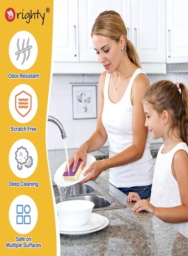 Orighty Dish Sponges, Dual-Sided Temperature-Responsive Kitchen Sponges, Non-Scratch Cleaning Sponge, Dish Scrubber, Scrub Sponge for Kitchen, Bathroom & Household, 6 Pack - Image 5