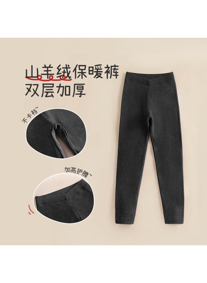 Long time companion thickened Fleece With Cashmere & Silk, Boys' Girls' Thermal Long Underwear Pants - Image 4