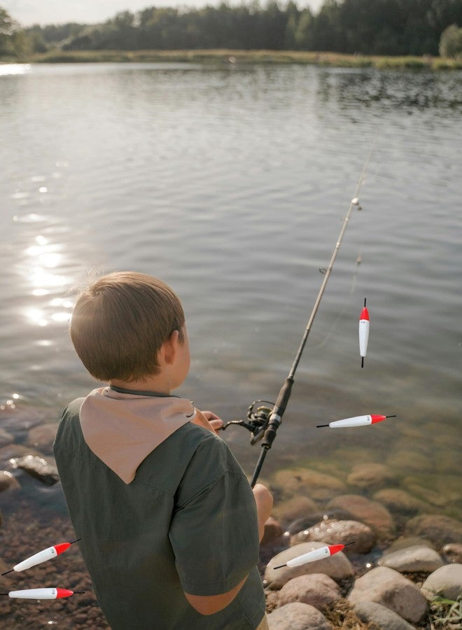 Hope Kart Cylindrical Fishing Float Floater Set Bobbers with Sticks Tackle Lure Floats Styrofoam, Red White, 20 Grams, 11 cm Long, Pack of 10 - Image 3