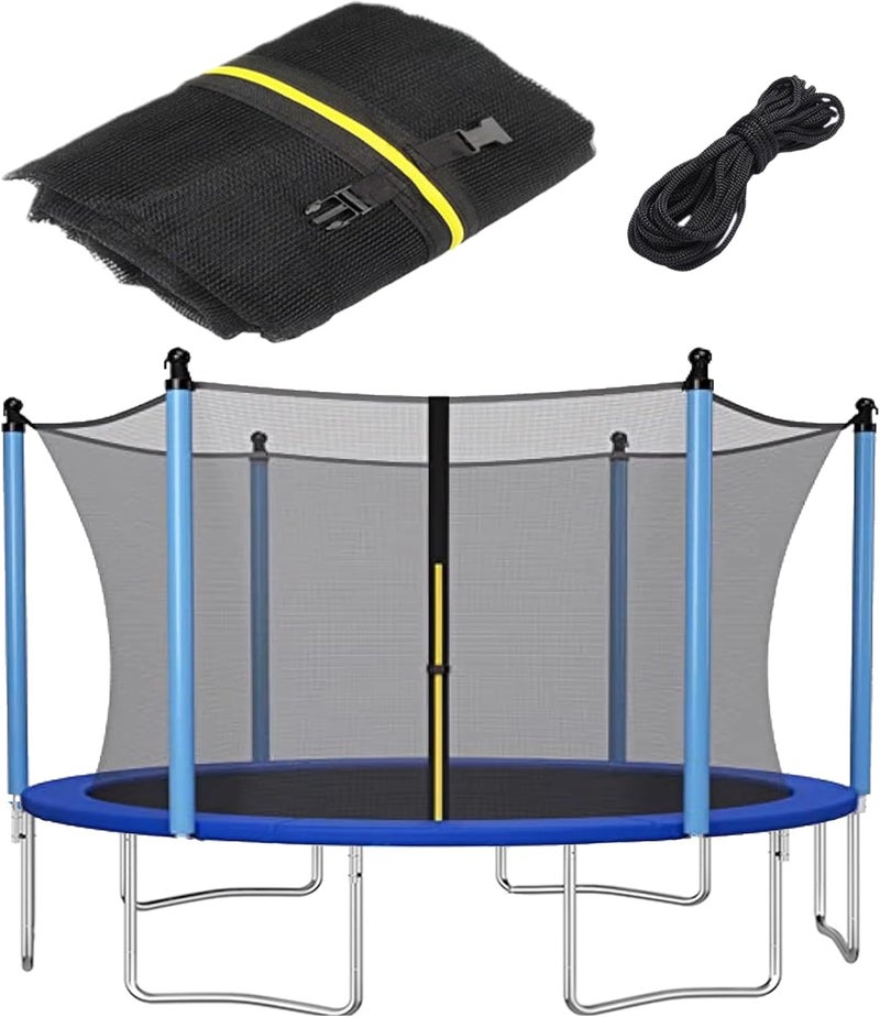 ECYITISY Trampoline Safety Net 6FT 8FT 10FT 12FT 14FT 15FT 16FT Round Trampoline Replacement Net for 6/8/12 Straight Poles UV-Resistant Kides Jumping Safety Enclosures Neting - Image 1