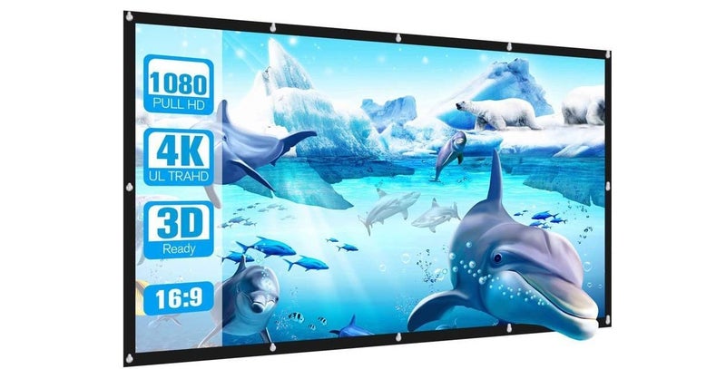 Vilro 80 Inch- 5.8Ft x 3.3Ft Anti-Creased, Foldable Anti-Light 16:9 4K Eyelet Projector Screen (W) 177 cm x 100 cm (H) A+2 - Image 1