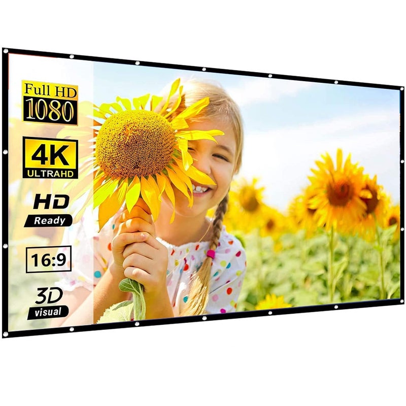 Vilro 80 Inch- 5.8Ft x 3.3Ft Anti-Creased, Foldable Anti-Light 16:9 4K Eyelet Projector Screen (W) 177 cm x 100 cm (H) A+2 - Image 5
