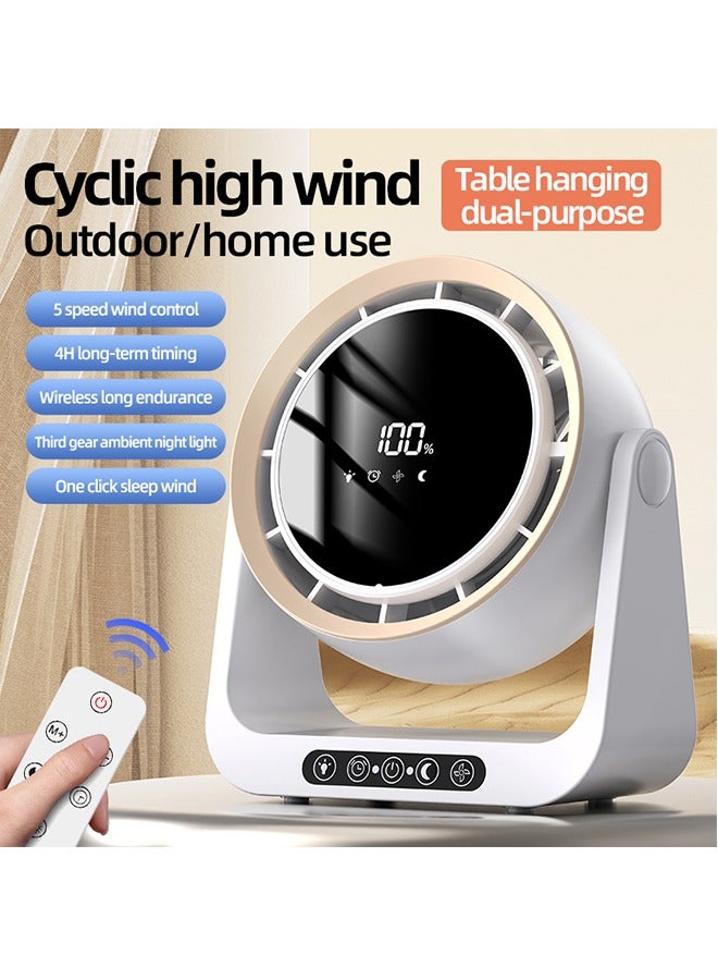JCB CHIC مروحة سطح المكتب، مروحة تدوير هادئة لسطح المكتب مع 5 سرعات، تدفق هواء قوي، مروحة مكتب وحائط، مروحة طاولة شخصية قابلة للتعديل 180 درجة مع USB ممتد، للمنزل، المكتب، غرفة النوم (F6)  - Image 1