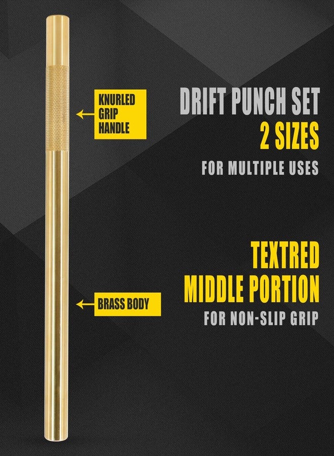 Tektall 2 Pcs Brass Drift Pin Punch Set Hand Tool Punches 3/8in to 5/8in, 3/4in Mechanic’s Non-Marring Chisel Punches - Image 3