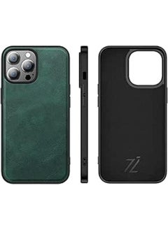 Luxury Leather iPhone Cases - Luxury Phone Case - Elevate Your iPhone with Timeless Elegance - Uncompromising Protection, and Leather Classy Covers - Non-Slip Phone Case (iPhone 13 Pro Max, Green)