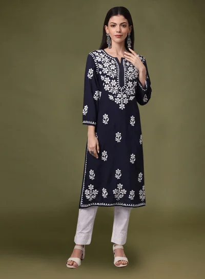 الايا كورتا مودال شيكانكاري مطرزة يدويًا- AL4013