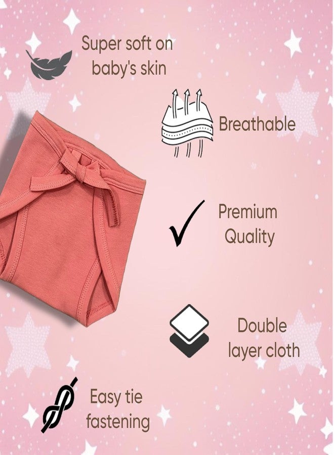 Tiny Blooms New Born Baby 100% Cotton Double Layer Nappies Soft Fabric, Breathable & Gentle Design, Perfect Fit, Premium Comfort for Delicate Skin | Soft Basic Langots | (0-6 Months) (Pack of 8) - Image 5