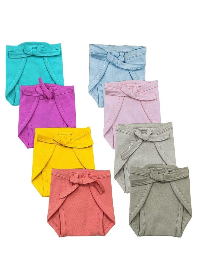 Tiny Blooms New Born Baby 100% Cotton Double Layer Nappies Soft Fabric, Breathable & Gentle Design, Perfect Fit, Premium Comfort for Delicate Skin | Soft Basic Langots | (0-6 Months) (Pack of 8) - Image 1