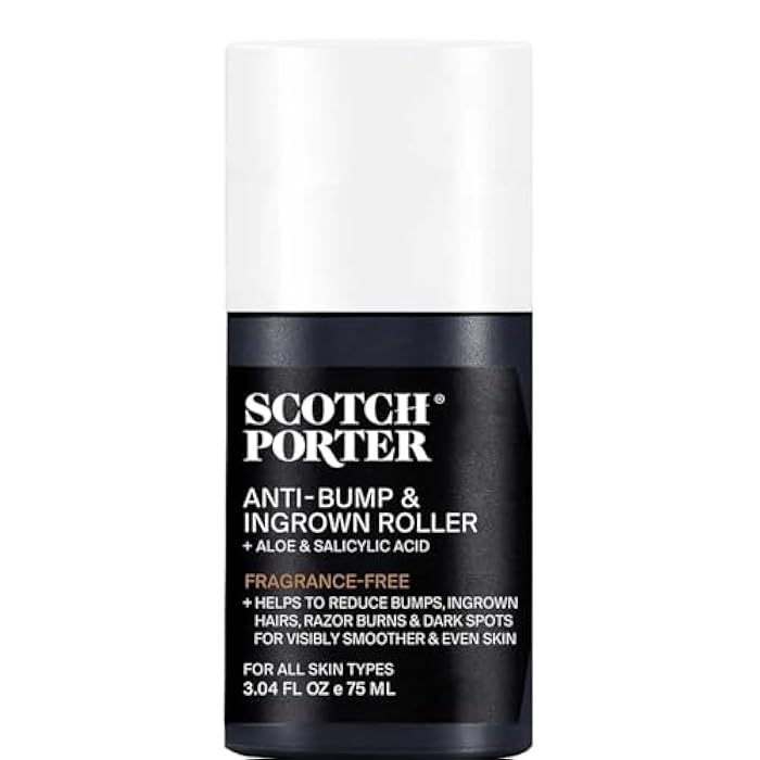 Scotch Porter Anti-Bump & Ingrown Roller for Men – Treats Razor Bumps & Ingrown Hairs with Aloe Vera & Salicylic Acid – For Smooth, Balanced Skin – 3.04 oz. - Image 1