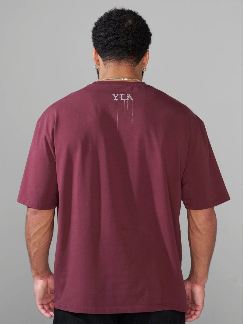 Youngla Men'S Oversized T-Shirt Cotton Crew Neck Loose Short Sleeve Gym Sports Fitness T-Shirt 240G Cotton - Image 5