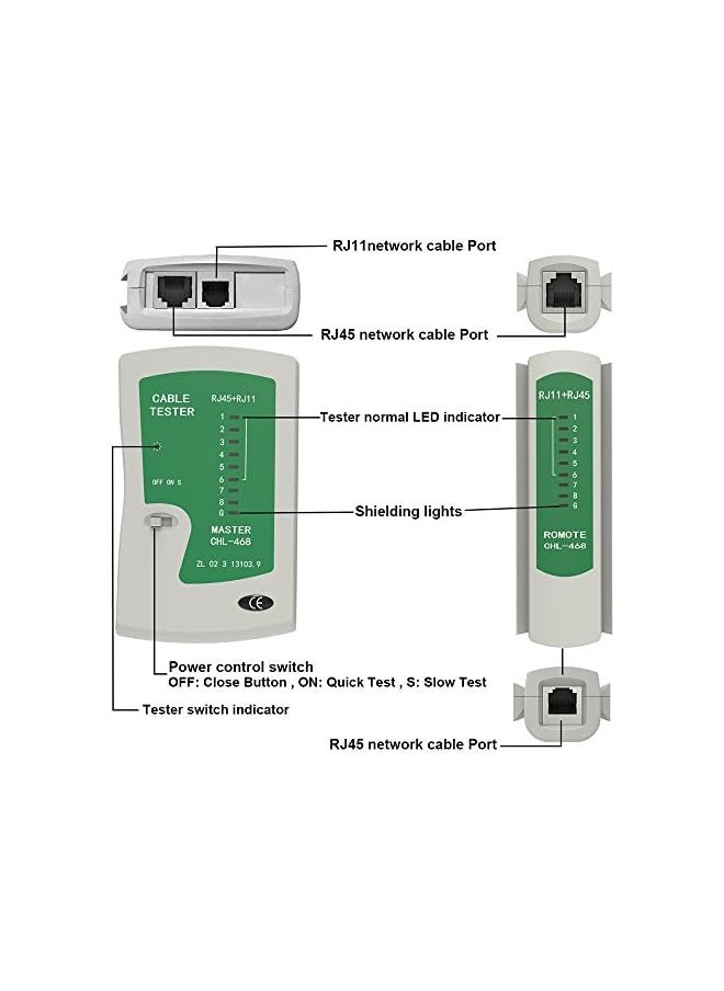 PROMASS promass RJ45 RJ11Cat5 Cat6 LAN Cable Tester Handheld Network Cable Tester Wire Telephone Line Detector Tracker Tool kit  - Image 3