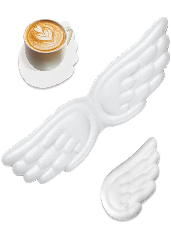 REDVOIU Angel Wing Wrist Rest,Cute Wrist Rest for Keyboard and Mouse,Hand Rests Set Include Ergonomic Keyboard & Mouse Hand Rest and Coaster,Filled Resilient Memory Foam,for Work,Study,Gaming (White) - Image 1