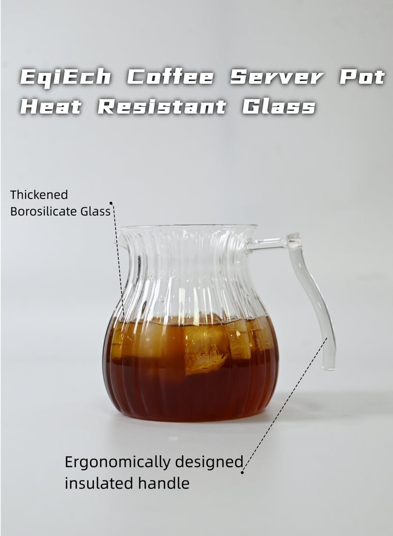 EqiEch V60 Coffee Server Pot Heat Resistant Borosilicate Glass Pour Over Coffee Maker 2-4 CUP Tea Kettle Hand Drip Coffee Jug Barista Server 650ml - Image 2