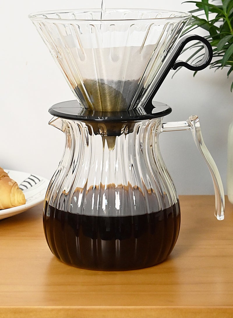 EqiEch V60 Coffee Server Pot Heat Resistant Borosilicate Glass Pour Over Coffee Maker 2-4 CUP Tea Kettle Hand Drip Coffee Jug Barista Server 650ml - Image 4