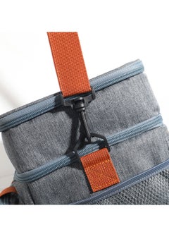MIBRU Coffee tools bag gray Double Layer Thermal Lunch Bag Large Capacity Picnic Box Meal Pouch Food Insulated Cooler Delivery Bags for Women Men Kids  - Image 5