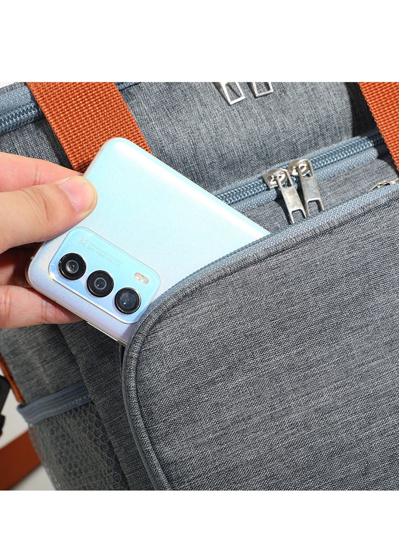 MIBRU Coffee tools bag gray Double Layer Thermal Lunch Bag Large Capacity Picnic Box Meal Pouch Food Insulated Cooler Delivery Bags for Women Men Kids  - Image 4