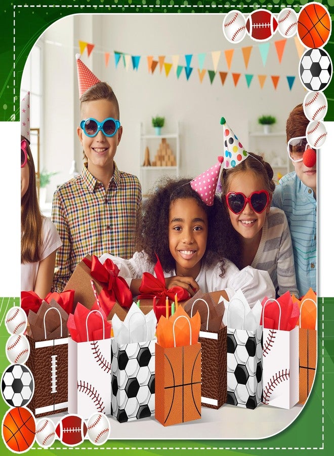 Aoriher 24 Pcs Sports Party Favors with Tissue Paper, Sport Goodie Bags Soccer Treats Gift Candy Bags for Baseball Basketball Birthday Party Supplies Kids Boys Girls - Image 5