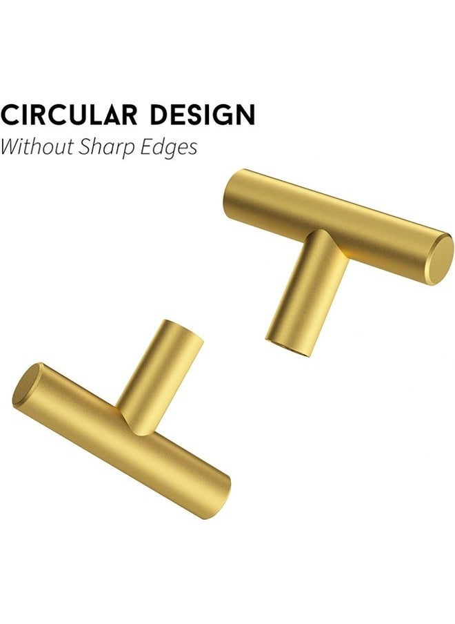 5 Pcs Solid Brass Single Hole Small Handle, Aluminium Alloy Rust Proof Cupboard Door Knob with Screws, Cupboards Drawers Bedroom Furniture Handles Decorating (Golden) - Image 3