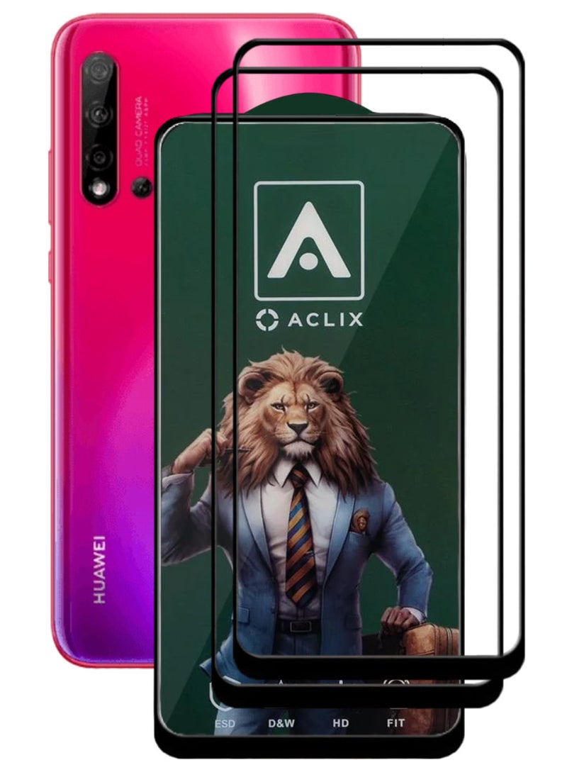 ACLIX 2 Pieces Antistatic ESD Dustproof Premium Quality High Definition Tempered Glass Screen Protector Designed For Huawei nova 5i - Image 1