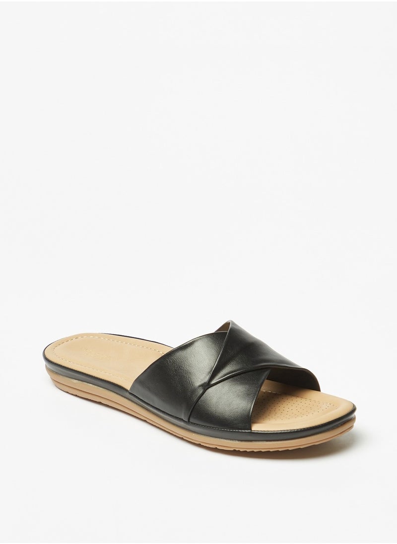 Flora Bella By Shoexpress - Womens Solid Slide Sandals - Image 1