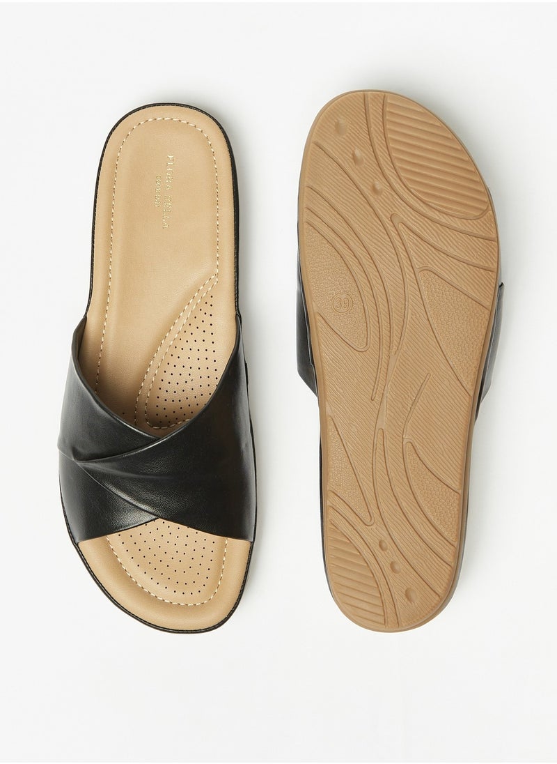 Flora Bella By Shoexpress - Womens Solid Slide Sandals - Image 1