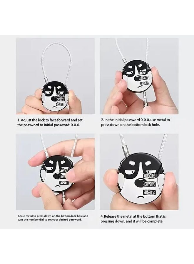 Portable Anti Theft Combination Lock Cute Beagle Design 3 Digit Dial Keyless Entry for Luggage Suitcases Cabinets Travel Bags - Image 4