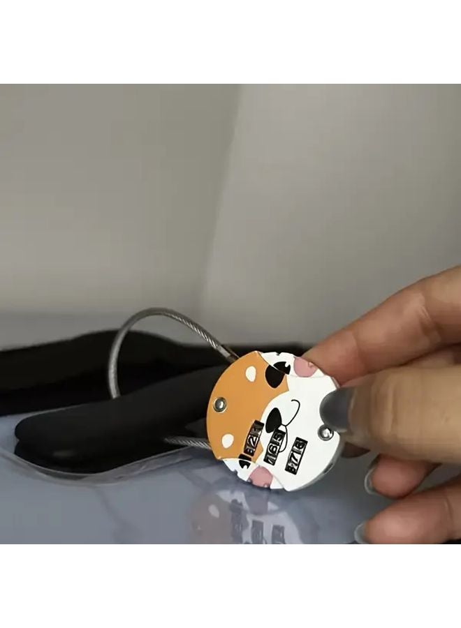 Portable Anti Theft Combination Lock Cute Beagle Design 3 Digit Dial Keyless Entry for Luggage Suitcases Cabinets Travel Bags - Image 1