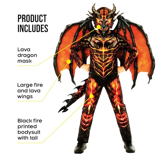 Morph Dragon Jumpsuit Lava Boys Costume M - Image 2