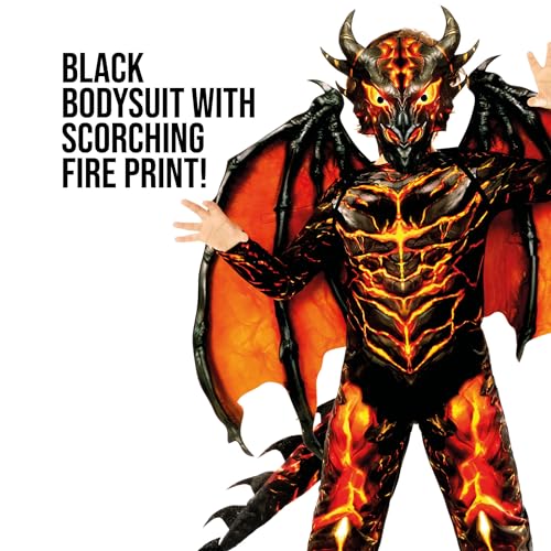 Morph Dragon Jumpsuit Lava Boys Costume M - Image 4