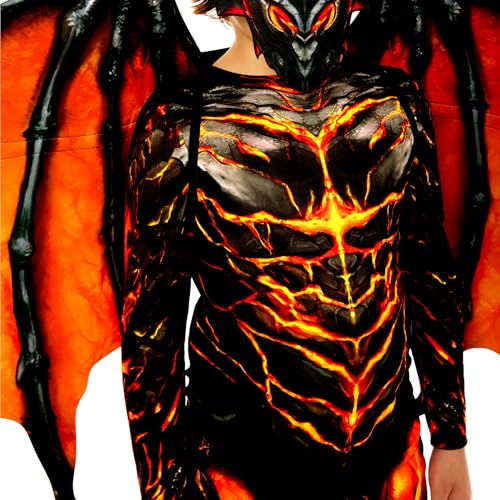 Morph Dragon Jumpsuit Lava Boys Costume M - Image 5