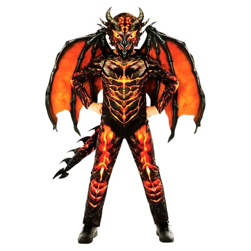 Morph Dragon Jumpsuit Lava Boys Costume M - Image 1