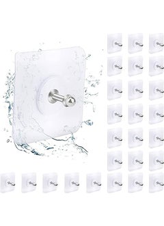 Zaboon Heavy Duty Hooks Wall Hooks For HangingWall Hangers Without Nails2 In 1 Screw Free Sticker For Wall Mount ShelfWaterproof Rustproof 16Mm 30 Pcs  - Image 1